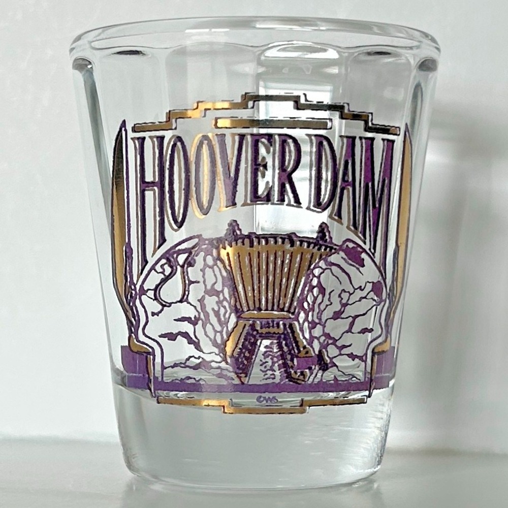 Hoover Dam Nevada‎ Arizona Purple Collectible Shot Glass Barware Souvenir USA